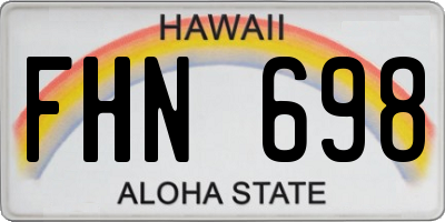 HI license plate FHN698