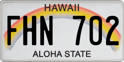 HI license plate FHN702