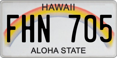 HI license plate FHN705