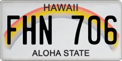 HI license plate FHN706