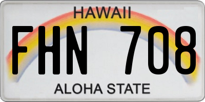 HI license plate FHN708