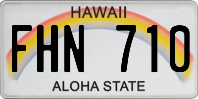 HI license plate FHN710