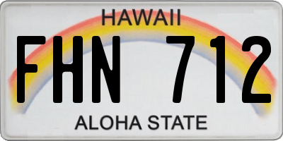 HI license plate FHN712