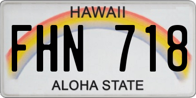 HI license plate FHN718