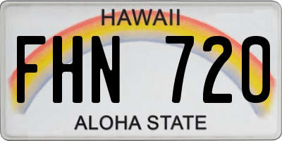 HI license plate FHN720