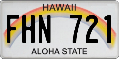 HI license plate FHN721