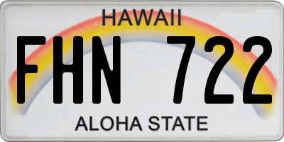 HI license plate FHN722