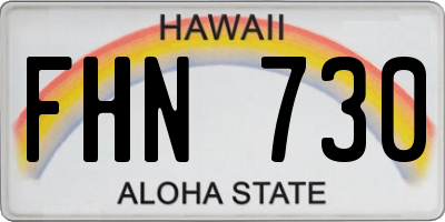 HI license plate FHN730