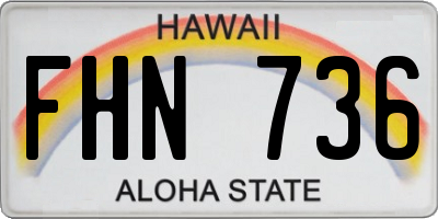HI license plate FHN736