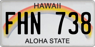 HI license plate FHN738