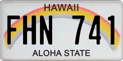 HI license plate FHN741