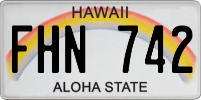 HI license plate FHN742