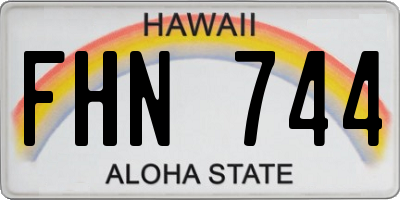 HI license plate FHN744