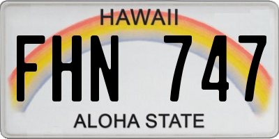 HI license plate FHN747