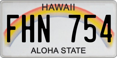 HI license plate FHN754
