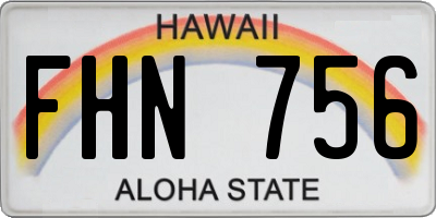 HI license plate FHN756