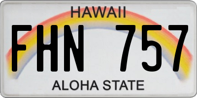 HI license plate FHN757