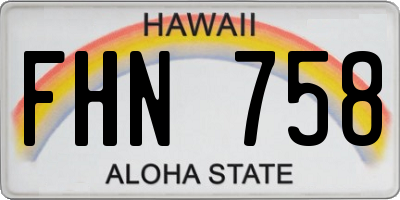 HI license plate FHN758