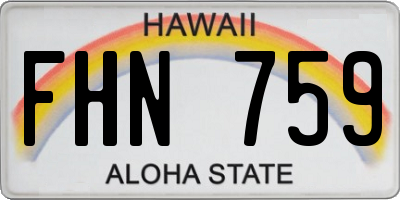 HI license plate FHN759
