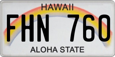 HI license plate FHN760
