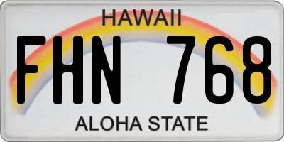 HI license plate FHN768