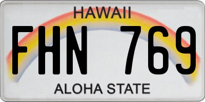HI license plate FHN769
