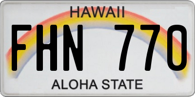 HI license plate FHN770