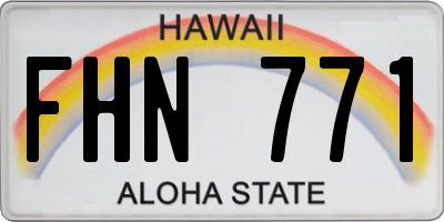 HI license plate FHN771
