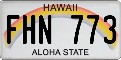 HI license plate FHN773
