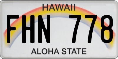 HI license plate FHN778