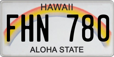 HI license plate FHN780