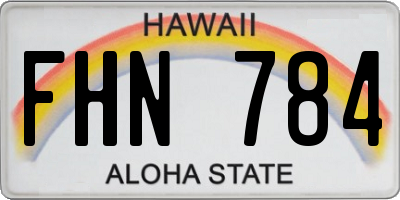 HI license plate FHN784