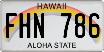 HI license plate FHN786