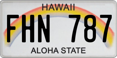 HI license plate FHN787