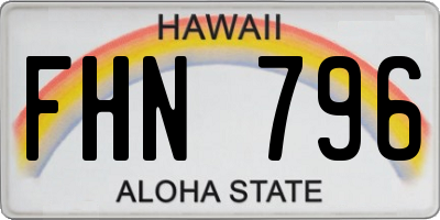 HI license plate FHN796