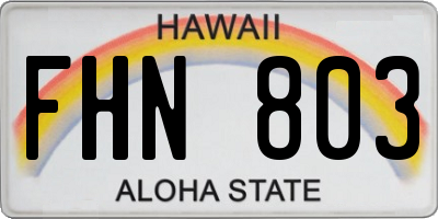 HI license plate FHN803