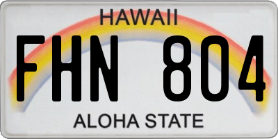 HI license plate FHN804