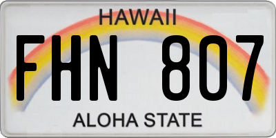 HI license plate FHN807