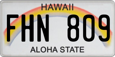 HI license plate FHN809