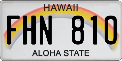 HI license plate FHN810