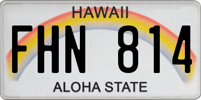 HI license plate FHN814