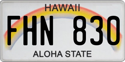 HI license plate FHN830