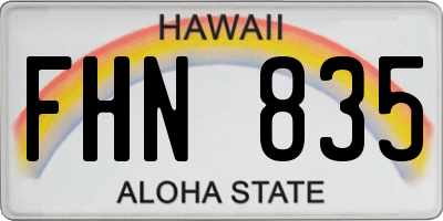 HI license plate FHN835
