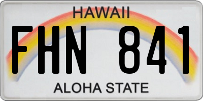 HI license plate FHN841