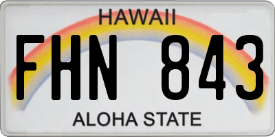 HI license plate FHN843