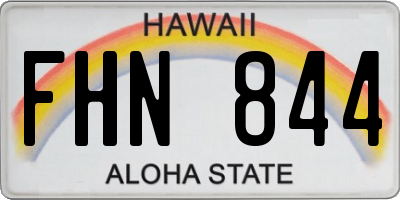 HI license plate FHN844