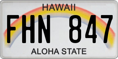 HI license plate FHN847