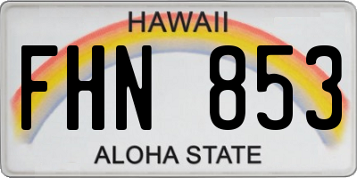 HI license plate FHN853