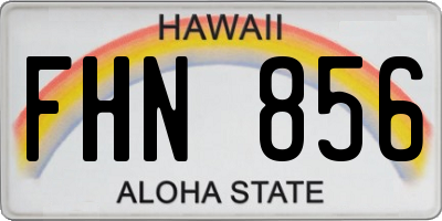 HI license plate FHN856