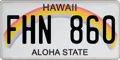 HI license plate FHN860